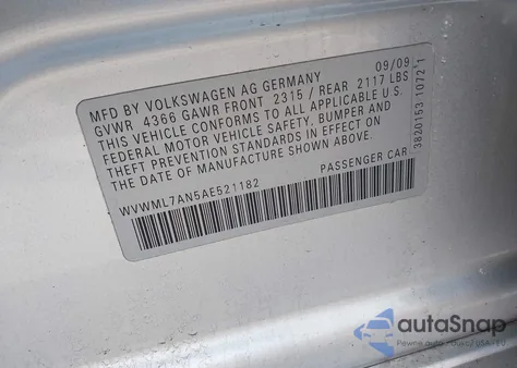 2010 Volkswagen Cc Sport z USA, uszkodzony, nr VIN WVWML7AN5AE521182